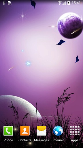 Screenshots of the live wallpaper Falling stars for Android phone or tablet.