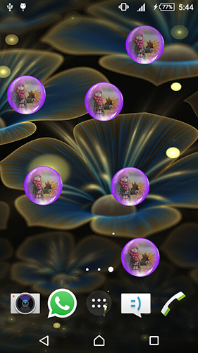 Screenshots of the live wallpaper Fantasy flowers for Android phone or tablet.