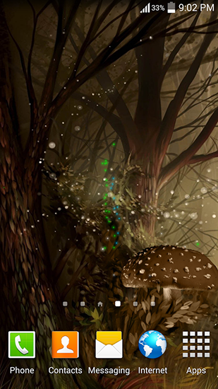 Screenshots of the live wallpaper Fireflies: Jungle for Android phone or tablet.