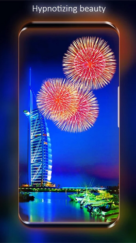 Full version of Android apk livewallpaper Fireworks by Live Wallpapers HD for tablet and phone.