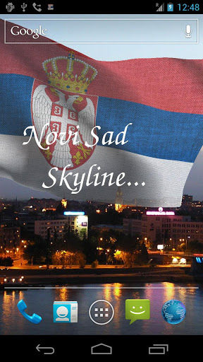 Screenshots of the live wallpaper Flag of Serbia 3D for Android phone or tablet.