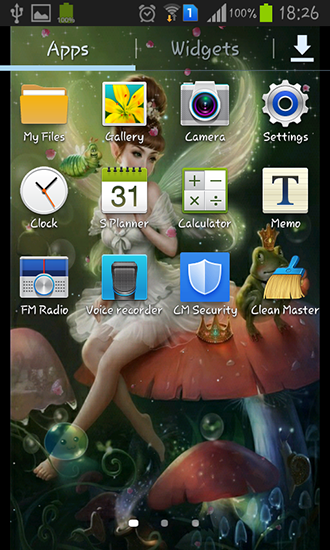 Screenshots of the live wallpaper Flower fairy for Android phone or tablet.