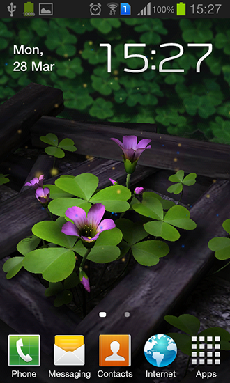 Screenshots of the live wallpaper Flowers 3D for Android phone or tablet.