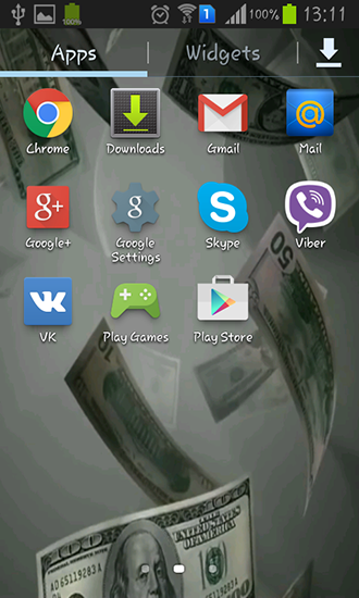 Screenshots of the live wallpaper Flying dollars 3D for Android phone or tablet.