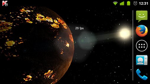 Screenshots of the live wallpaper Foreign Planets 3D for Android phone or tablet.