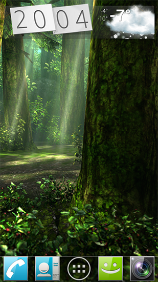 Screenshots of the live wallpaper Forest HD for Android phone or tablet.