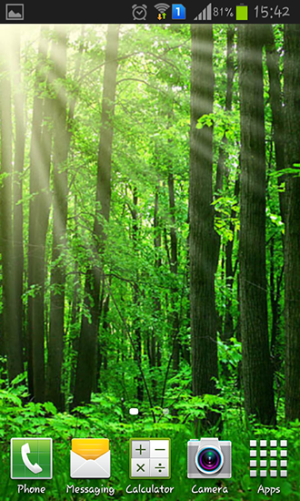 Screenshots of the live wallpaper Forest landscape for Android phone or tablet.