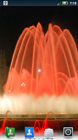 Screenshots of the live wallpaper Fountains for Android phone or tablet.