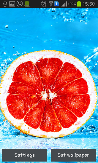 Screenshots of the live wallpaper Fruits for Android phone or tablet.