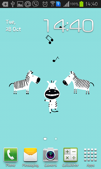 Screenshots of the live wallpaper Funny zebra for Android phone or tablet.