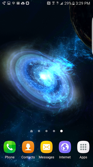 Screenshots of the live wallpaper Galaxies Exploration for Android phone or tablet.