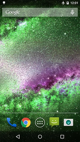 Screenshots of the live wallpaper Galaxy dust for Android phone or tablet.
