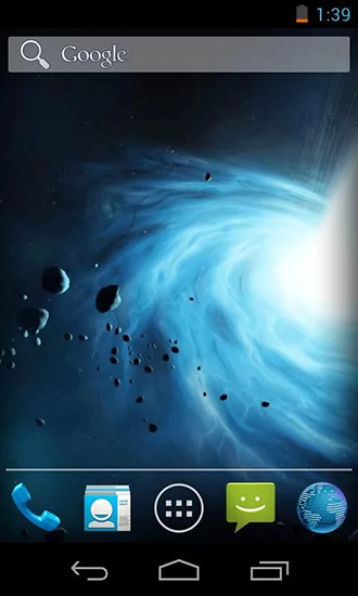 Screenshots of the live wallpaper Galaxy parallax 3D for Android phone or tablet.