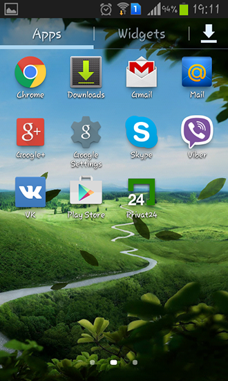Screenshots of the live wallpaper Galaxy S4: Nature for Android phone or tablet.