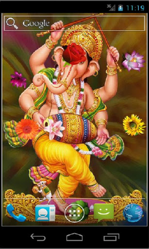 Screenshots of the live wallpaper Ganesha HD for Android phone or tablet.