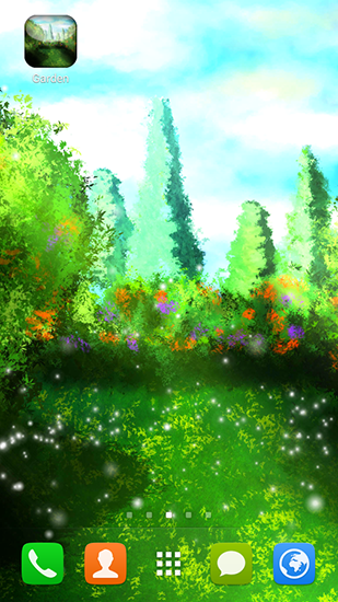 Screenshots of the live wallpaper Garden by Wallpaper art for Android phone or tablet.