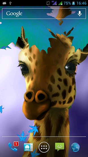 Screenshots of the live wallpaper Giraffe HD for Android phone or tablet.