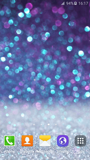Screenshots of the live wallpaper Glitters for Android phone or tablet.