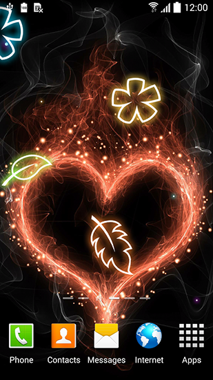 Screenshots of the live wallpaper Glowing flowers for Android phone or tablet.