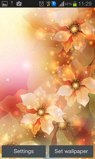 Screenshots of the live wallpaper Glowing flowers by Creative factory wallpapers for Android phone or tablet.