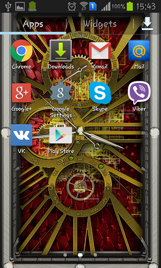 Screenshots of the live wallpaper Gold clock for Android phone or tablet.