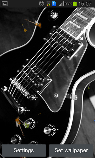 Screenshots of the live wallpaper Guitar by Happy live wallpapers for Android phone or tablet.