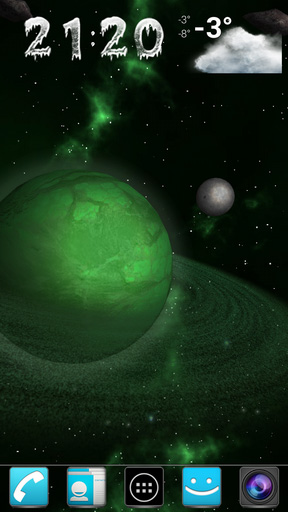 Screenshots of the live wallpaper Gyrospace 3D for Android phone or tablet.