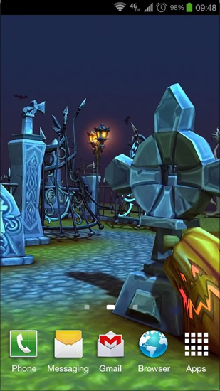 Full version of Android apk livewallpaper Halloween Cemetery for tablet and phone.