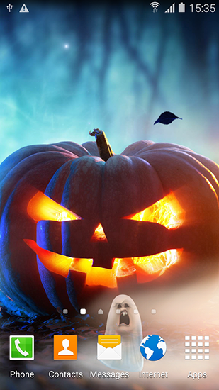 Screenshots of the live wallpaper Halloween by Amax lwps for Android phone or tablet.