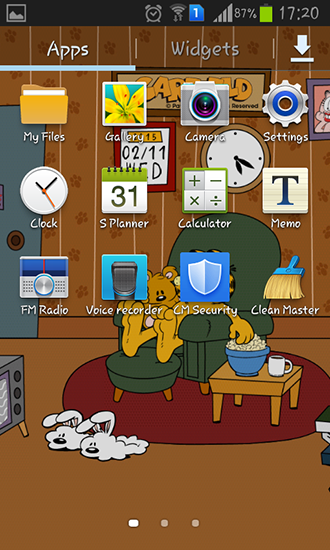 Screenshots of the live wallpaper Home sweet: Garfield for Android phone or tablet.