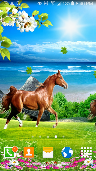 Screenshots of the live wallpaper Horses by Villehugh for Android phone or tablet.