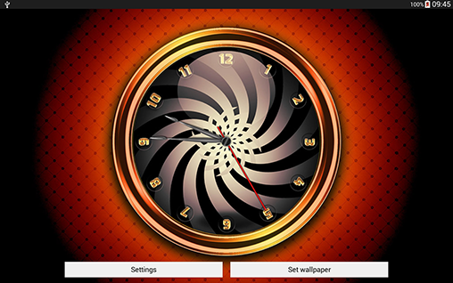 Screenshots of the live wallpaper Hypno clock for Android phone or tablet.
