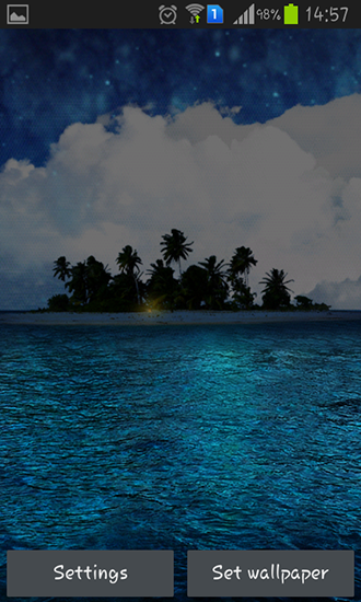 Screenshots of the live wallpaper Island HD for Android phone or tablet.