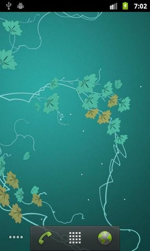 Screenshots of the live wallpaper Ivy leaf for Android phone or tablet.