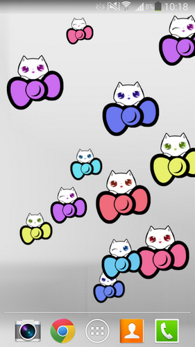 Screenshots of the live wallpaper Kitty cute for Android phone or tablet.