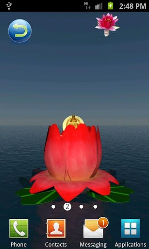 Screenshots of the live wallpaper Laxmi Pooja 3D for Android phone or tablet.