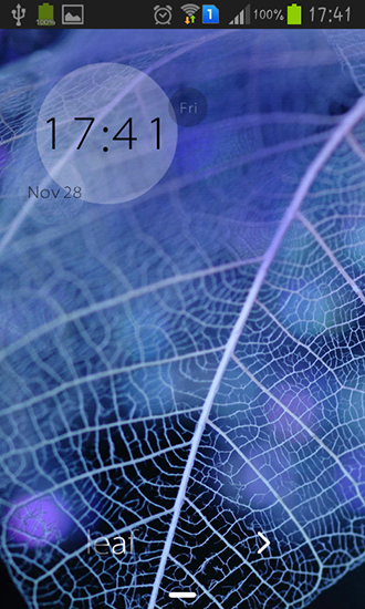 Screenshots of the live wallpaper Leaf for Android phone or tablet.