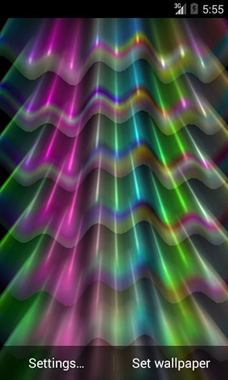 Screenshots of the live wallpaper Light wave for Android phone or tablet.