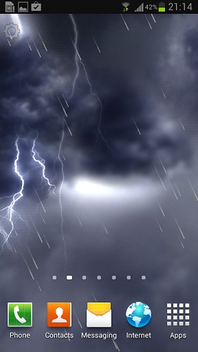 Screenshots of the live wallpaper Lightning storm for Android phone or tablet.