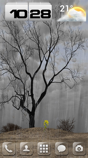 Screenshots of the live wallpaper Lonely tree for Android phone or tablet.