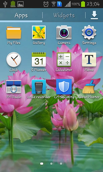 Screenshots of the live wallpaper Lotus pond for Android phone or tablet.