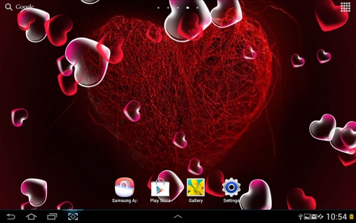 Screenshots of the live wallpaper Love for Android phone or tablet.