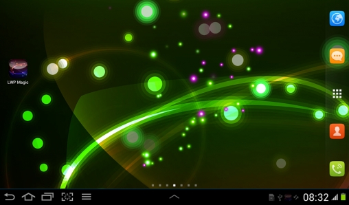 Screenshots of the live wallpaper Magic for Android phone or tablet.