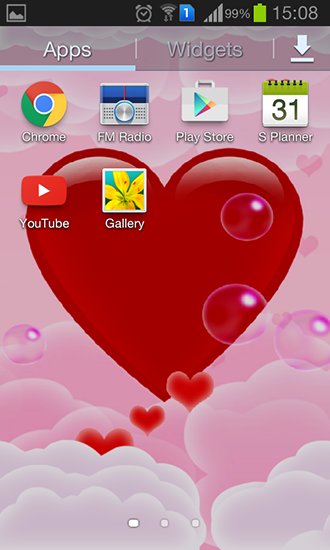 Screenshots of the live wallpaper Magic heart for Android phone or tablet.