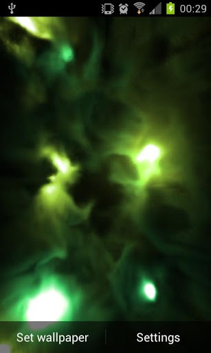 Screenshots of the live wallpaper Magic smoke 3D for Android phone or tablet.