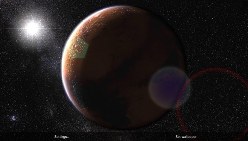 Screenshots of the live wallpaper Mars for Android phone or tablet.
