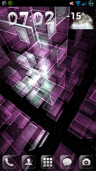 Screenshots of the live wallpaper Matrix 3D сubes for Android phone or tablet.