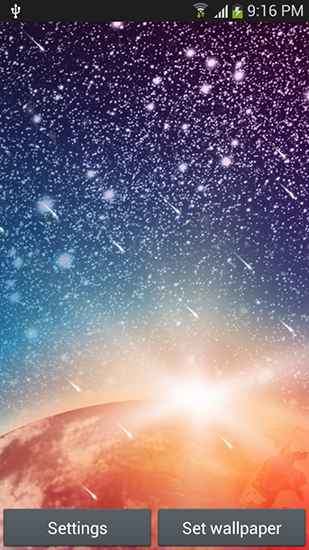 Screenshots of the live wallpaper Meteor shower by Top live wallpapers hq for Android phone or tablet.