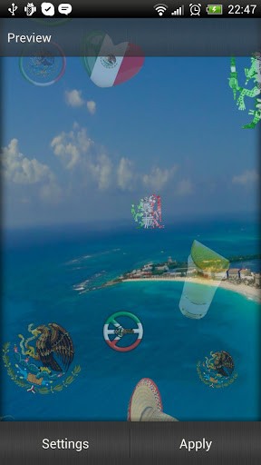 Screenshots of the live wallpaper Mexico for Android phone or tablet.