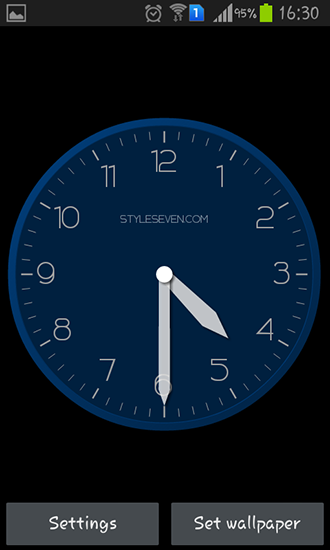 Screenshots of the live wallpaper Modern clock for Android phone or tablet.